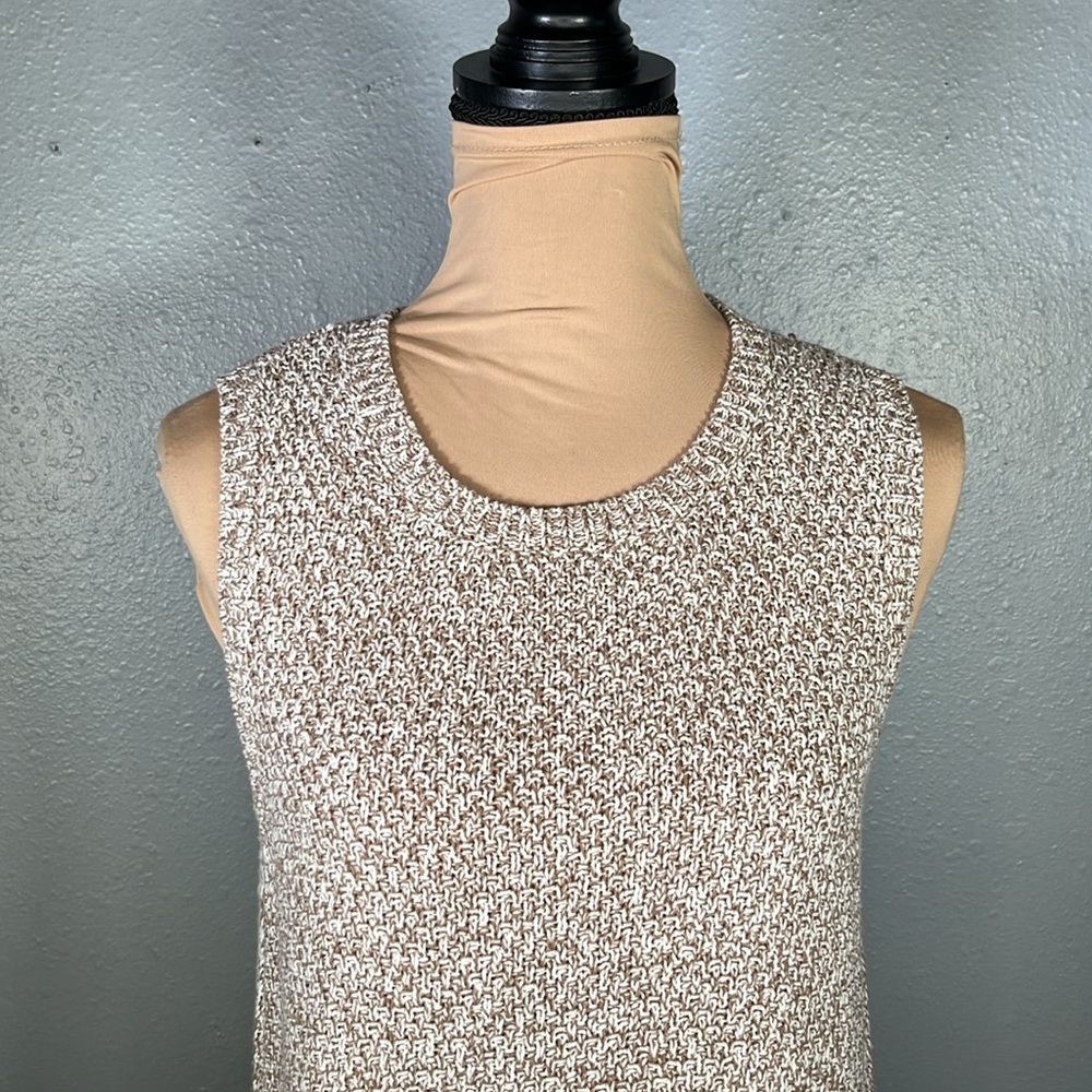 G by Giuliana sleeveless crewneck cream knit tunic sweater size M | coastal - Picture 4 of 8